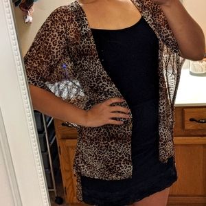 Leopard print kimono